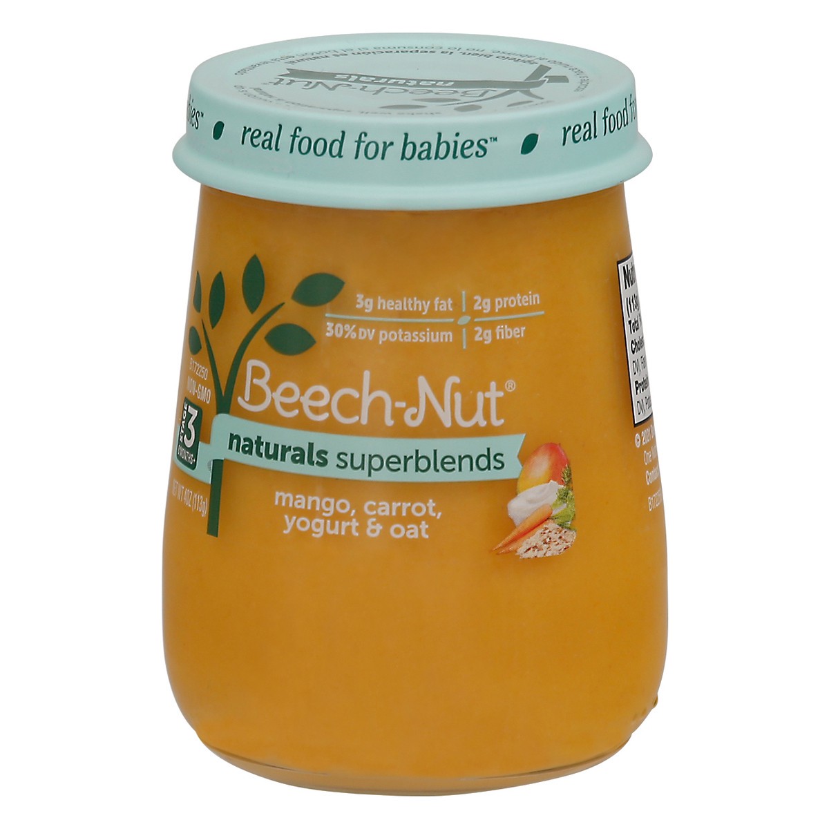 slide 3 of 9, Beech-Nut Naturals Superblends Stage 3 Baby Food, Mango Carrot Yogurt & Oat, 4 oz Jar, 4 oz