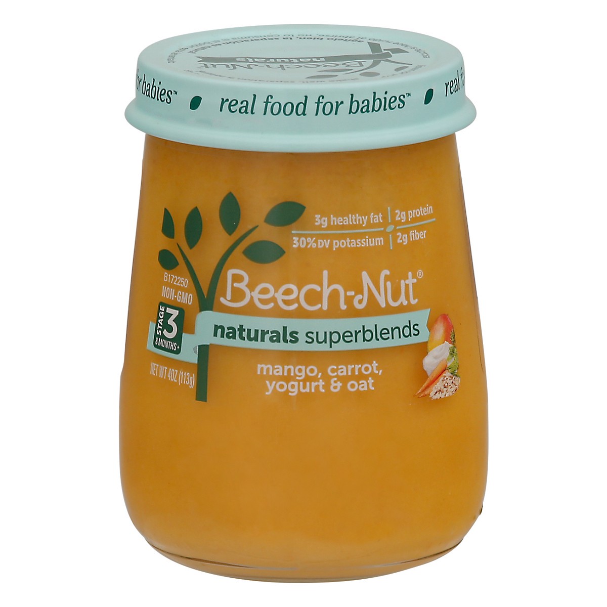 slide 1 of 9, Beech-Nut Naturals Superblends Stage 3 Baby Food, Mango Carrot Yogurt & Oat, 4 oz Jar, 4 oz