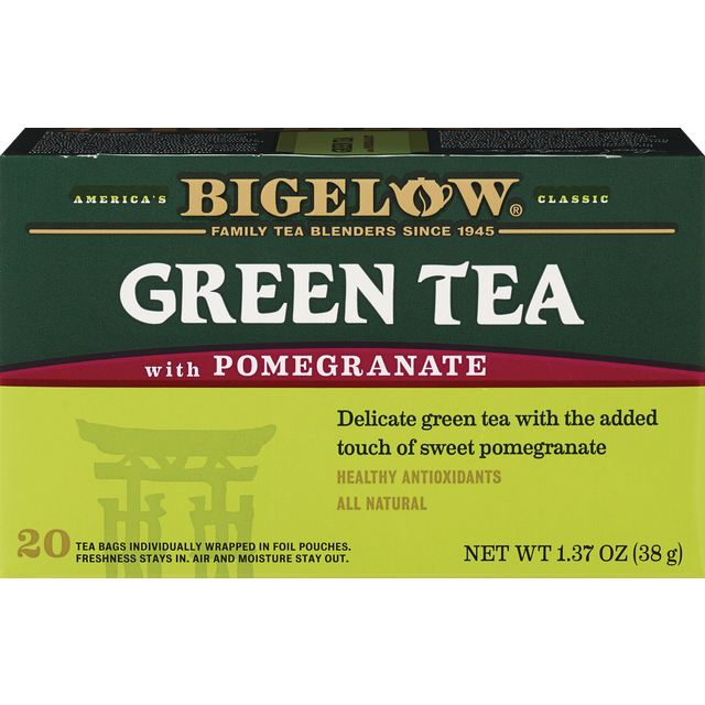 slide 1 of 1, Bigelow Green Tea W/ Pomegranate, 1 ct