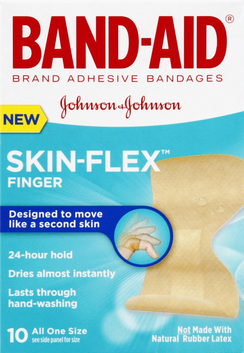 slide 6 of 7, Band-Aid Finger Bandages Skin Flex, 10 ct