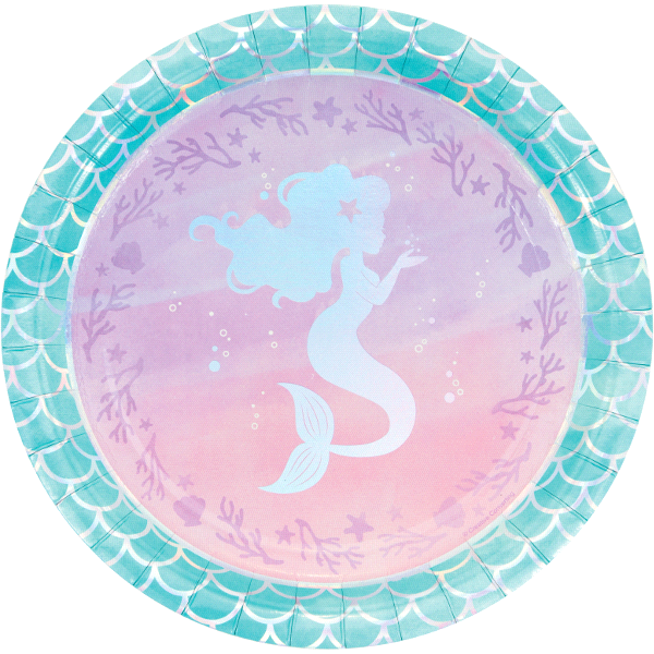 slide 1 of 1, Creative Converting Mermaid Shine Dinner Plate, 8 ct