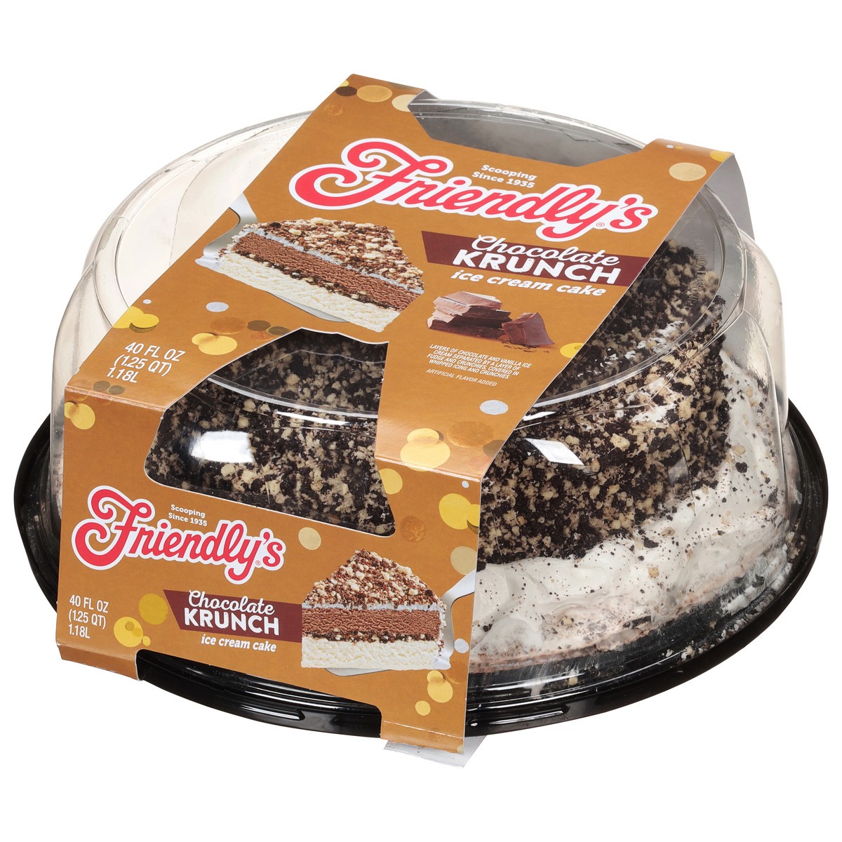 slide 5 of 11, Friendly's Chocolate Krunch Chocolate Ice Cream Cake - 40 Fl Oz, 40 oz