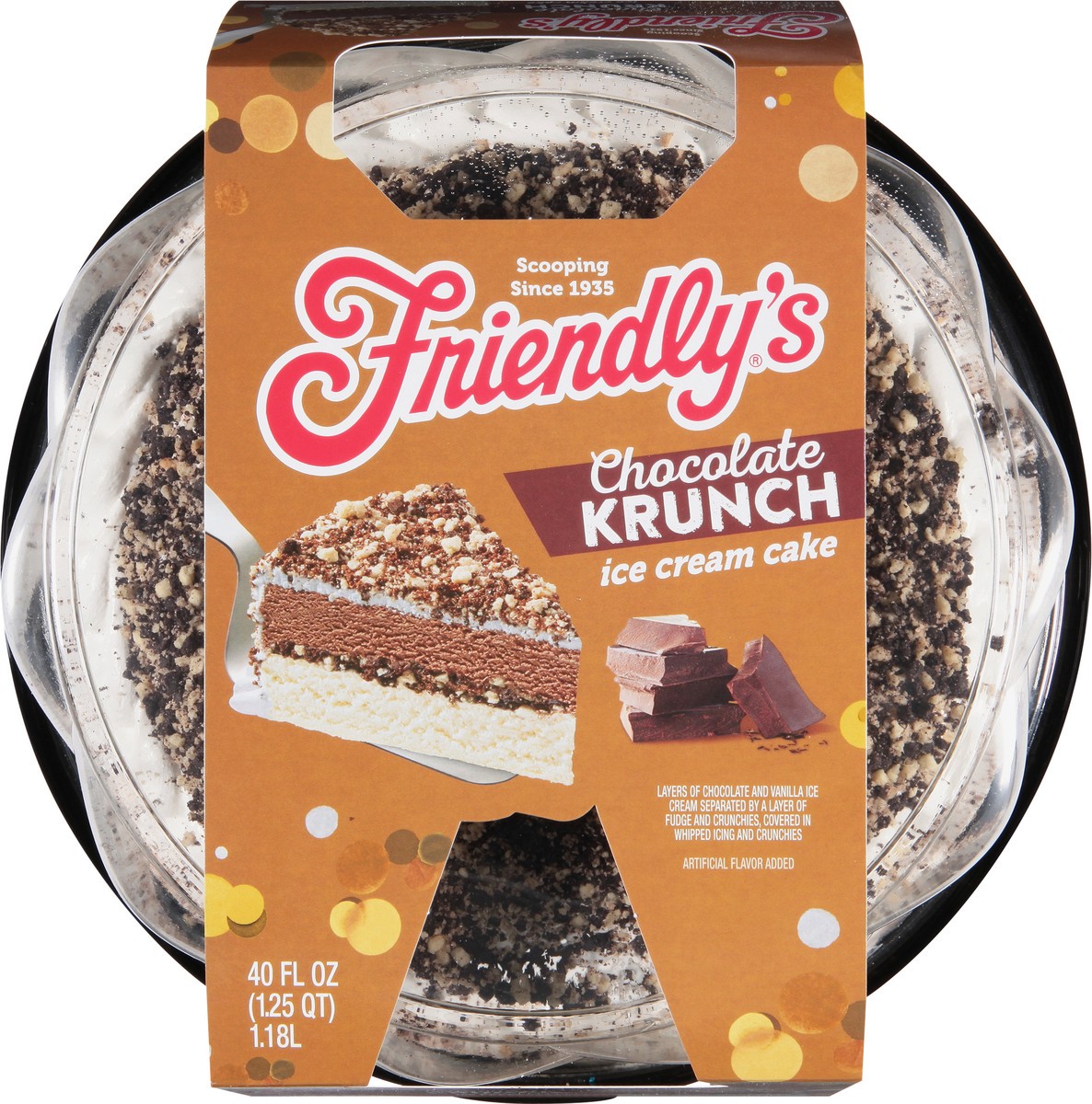 slide 8 of 11, Friendly's Chocolate Krunch Chocolate Ice Cream Cake - 40 Fl Oz, 40 oz