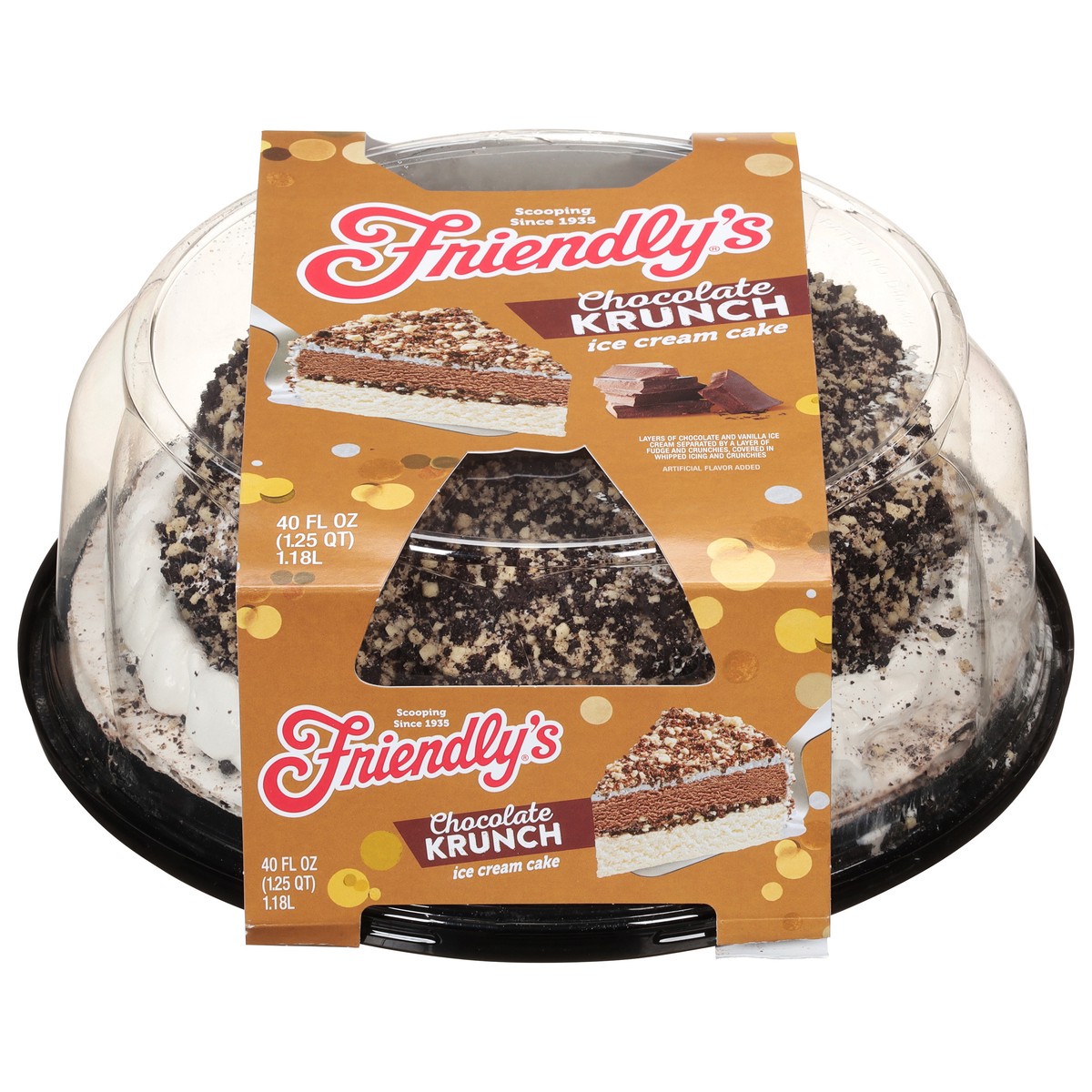 slide 1 of 11, Friendly's Chocolate Krunch Chocolate Ice Cream Cake - 40 Fl Oz, 40 oz