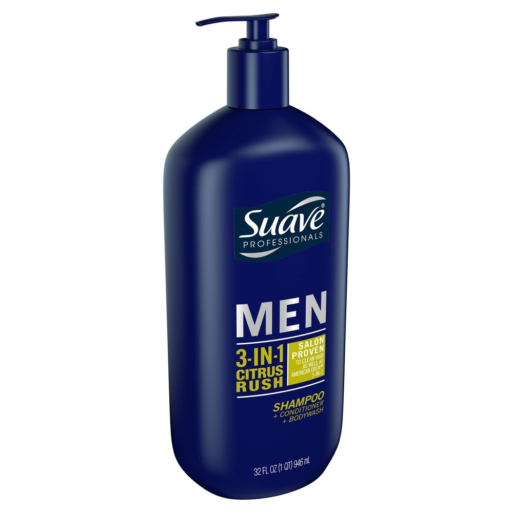 slide 4 of 4, Suave Professionals Men Citrus Rush 3-In-1 Shampoo, Conditioner & Body Wash, 32 fl oz