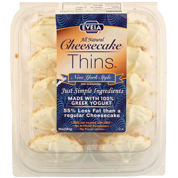 slide 1 of 1, Eveia New York Style Cheesecake Thins made with Greek Yogurt, 10 oz