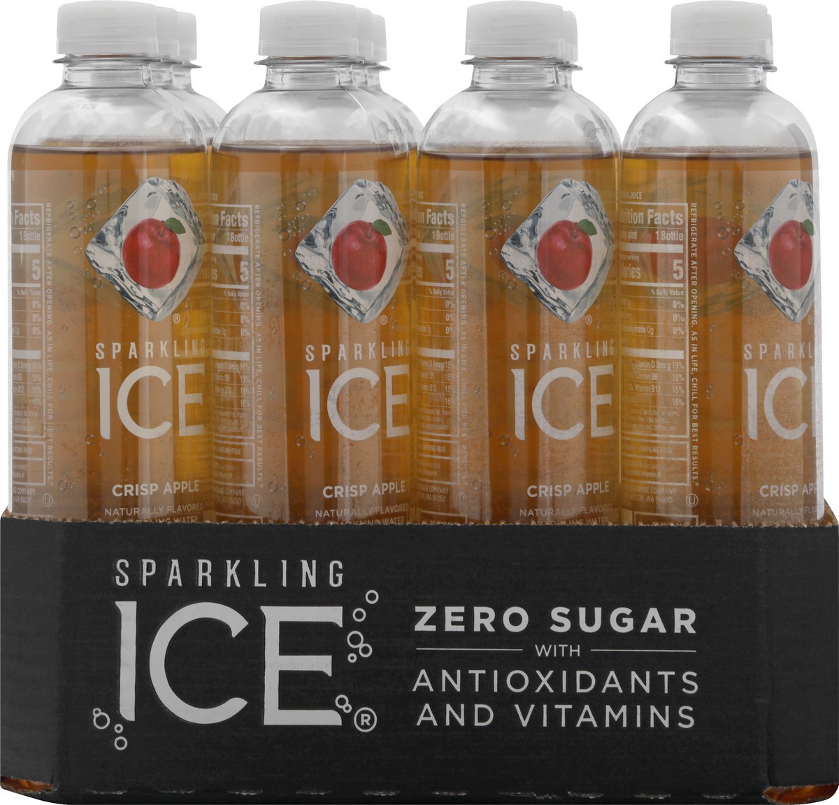 slide 10 of 10, Sparkling ICE Crisp Apple, 17 Fl Oz Bottle (Pack of 12), 204 fl oz