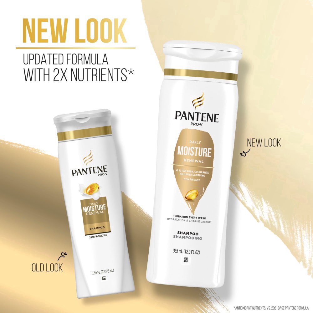 slide 3 of 3, PANTENE PRO-V Daily Moisture Renewal Dual Pack Shampoo + Conditioner, 12 oz Shampoo/10.4 oz Conditioner, 1 ct