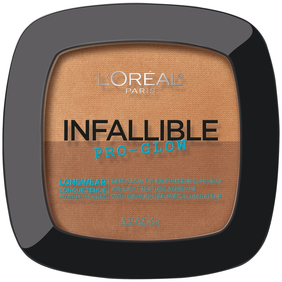 slide 1 of 3, Loral Paris Infallible Pro Glow Pressed Powder Cocoa, 0.31 oz