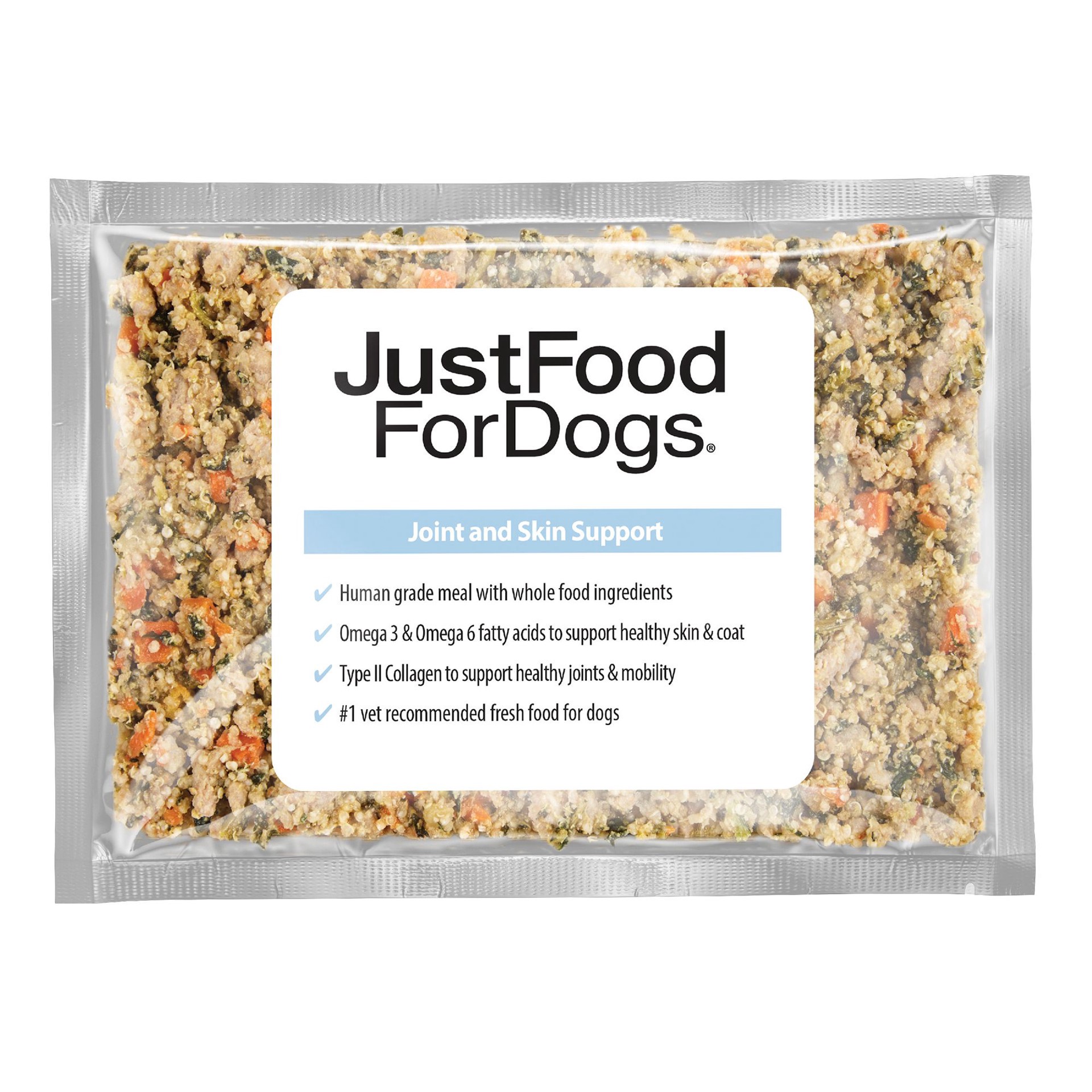 slide 1 of 1, JustFoodForDogs Solution Based Diets Frozen Dog Food, Joint & Skin, 18 oz., 1 ct