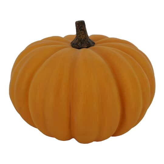 slide 1 of 2, 9.5" Flat Orange Decorative Pumpkin By Ashland, 9.5 in