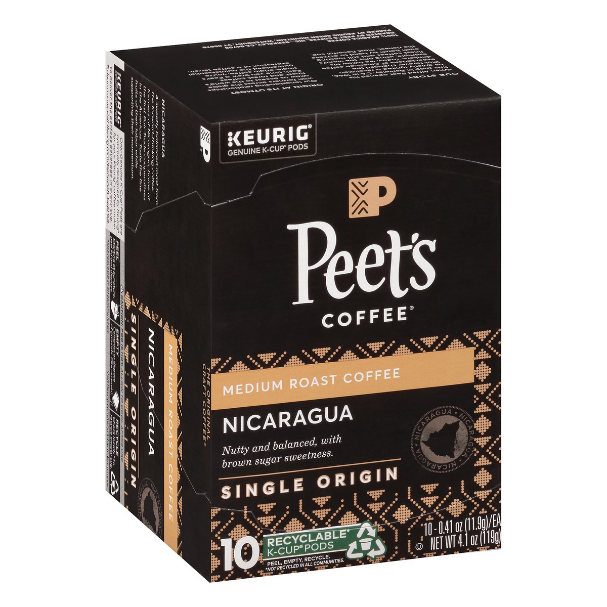 slide 8 of 9, Peets Coffee Medium Roast K-Cup Pods Nicaragua Coffee 10 ea, 10 ct