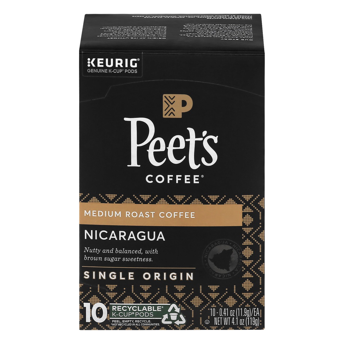 slide 1 of 9, Peets Coffee Medium Roast K-Cup Pods Nicaragua Coffee 10 ea, 10 ct