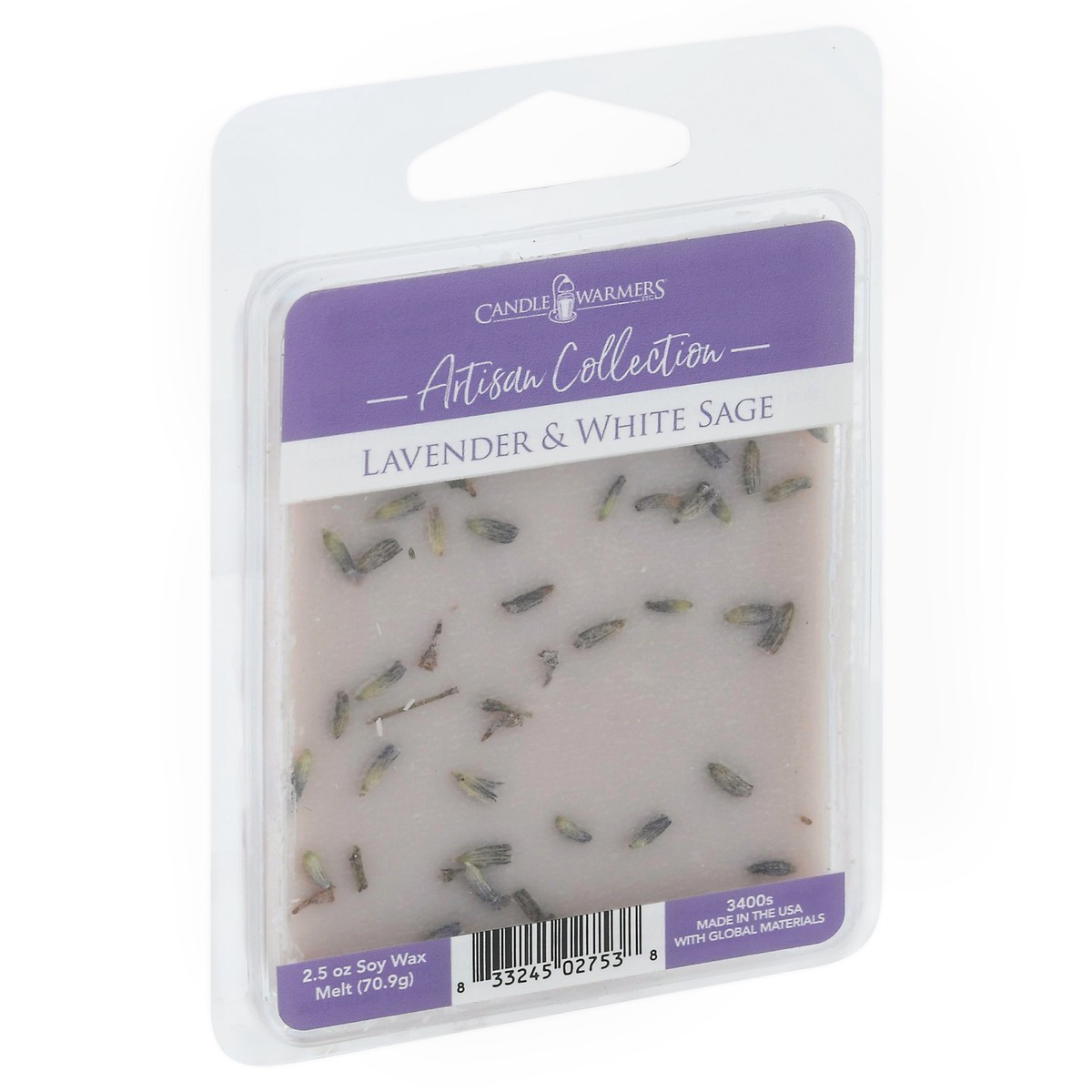 slide 9 of 9, Candle Warmers Artisan Collection Lavender & White Sage Soy Wax Melt 2.5 oz, 2.5 oz