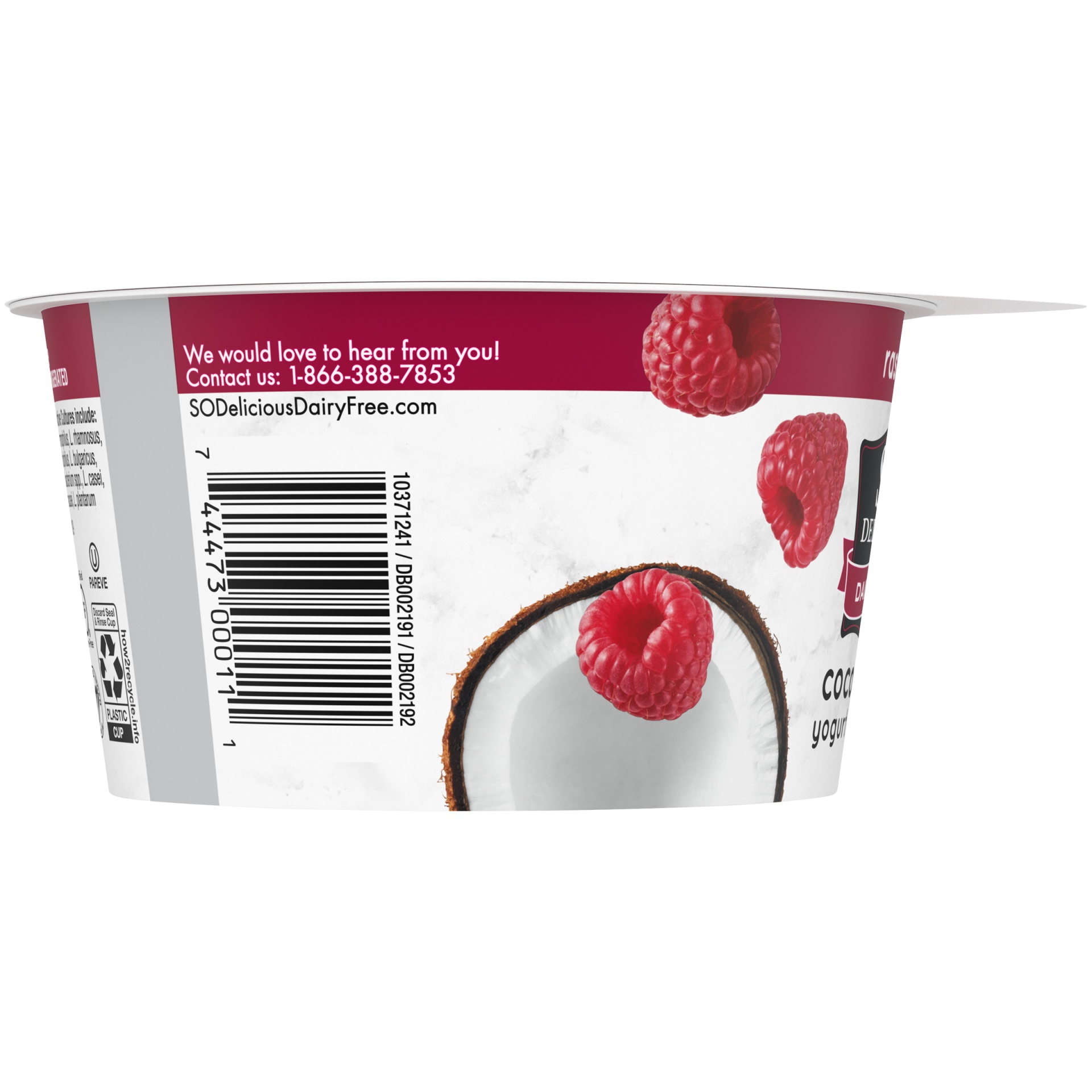 slide 3 of 7, So Delicious Dairy Free Raspberry Coconut Milk Yogurt, 5.3 oz