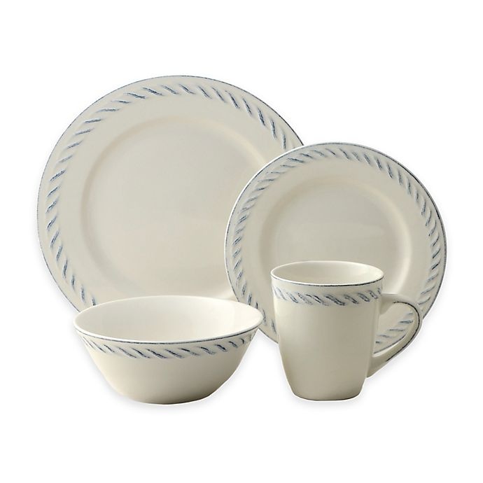 slide 2 of 2, Thomson Pottery Nautical Dutch Dinnerware Set - White, 16 ct