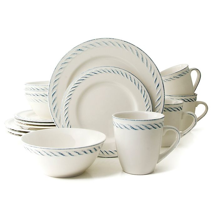 slide 1 of 2, Thomson Pottery Nautical Dutch Dinnerware Set - White, 16 ct