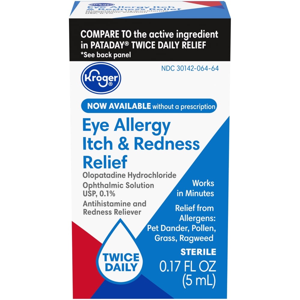 slide 1 of 1, Kroger Eye Allergy Itch And Redness Relief Drops, 0.17 fl oz
