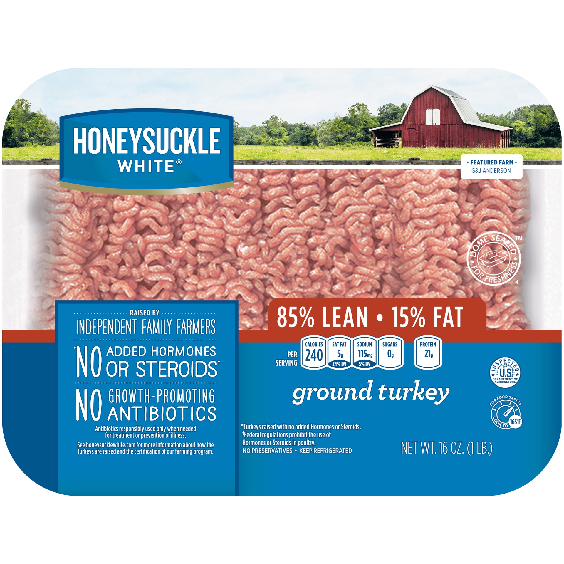 slide 1 of 10, Honeysuckle White 85% Lean Ground Turkey, 16 oz