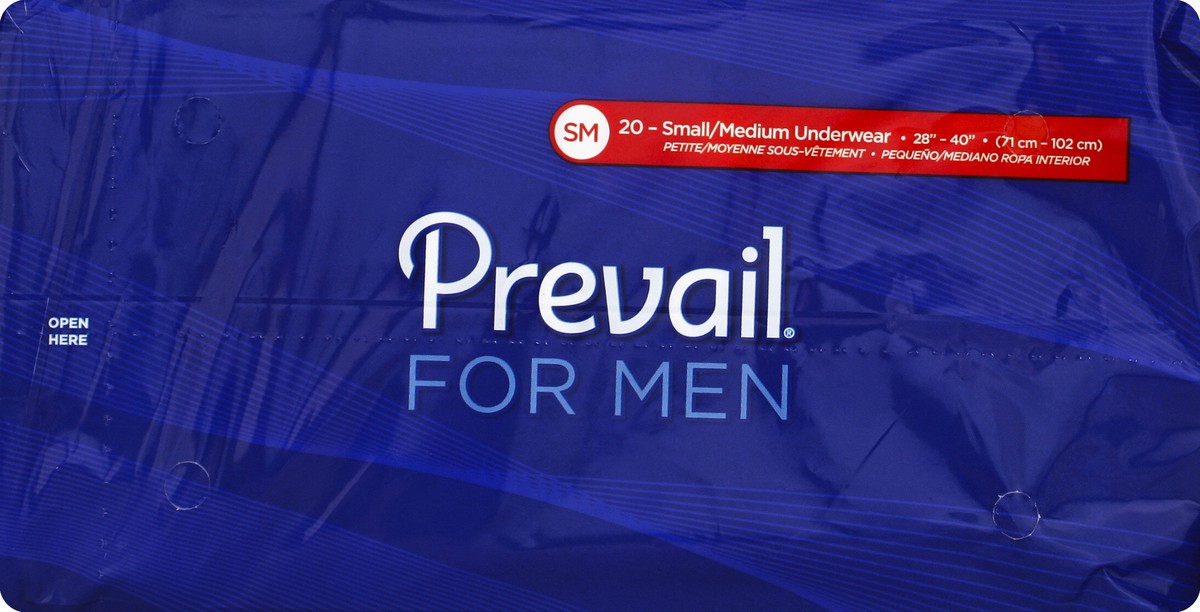 slide 4 of 4, Prevail For Men Underwear, Maximum Absorbency, Small/Medium, 20 ct