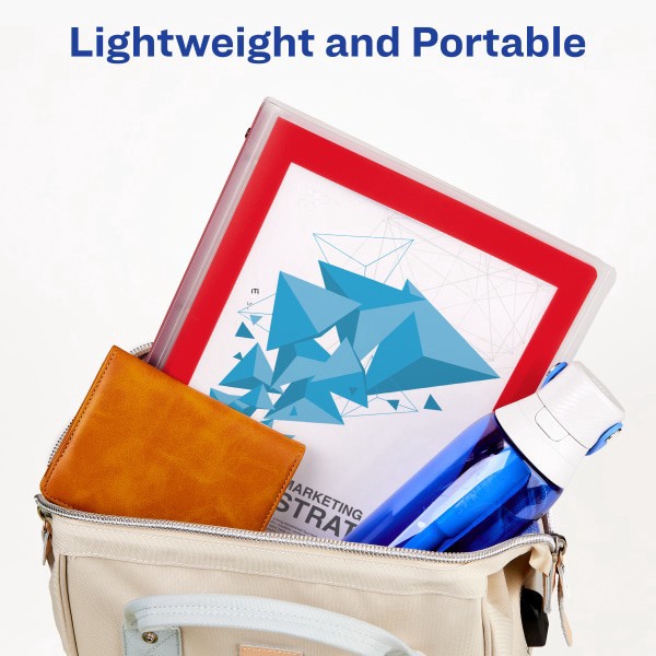 slide 4 of 9, Avery® Flexi-View® 3 Ring Binder, 1"" Round Rings, Red, 1 Binder, 1 ct