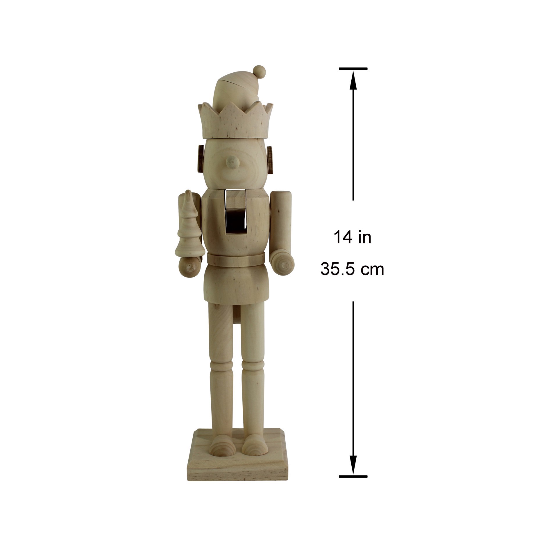 slide 2 of 4, 14" Christmas Elf With Tree Diy Pinewood Nutcracker By Make Market, 14 in