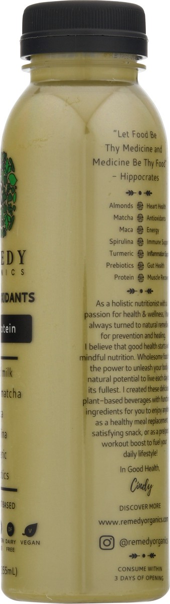 slide 6 of 9, Remedy Organics 100% Plant Based Matcha Fuel Shake 12 fl oz, 12 fl oz