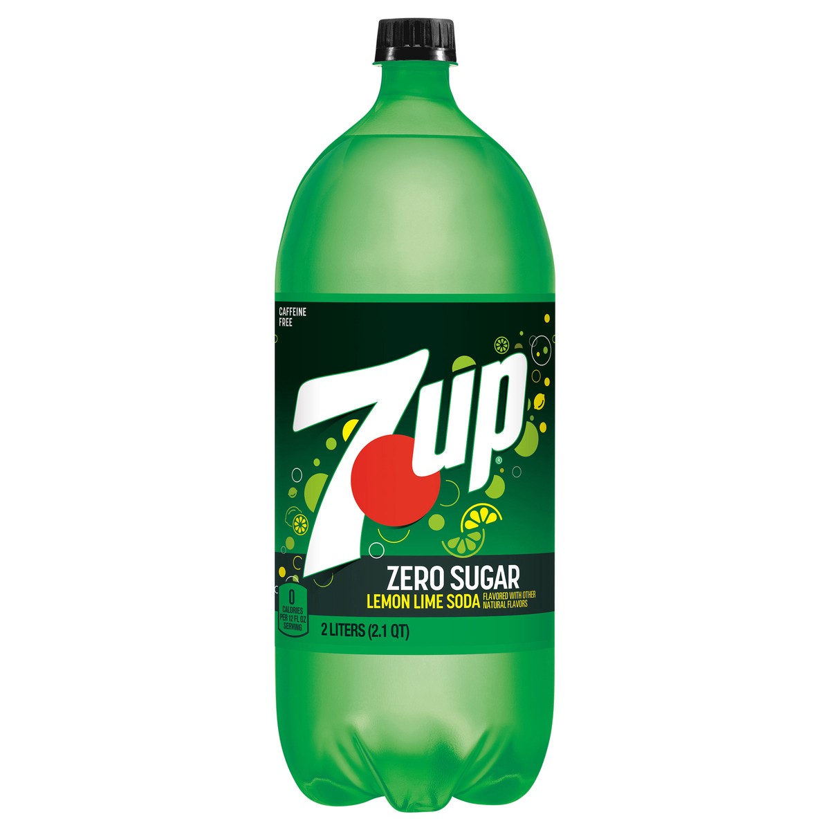 slide 1 of 2, 7UP Zero Sugar Lemon Lime Soda, 2 L bottle, 2.1 qt