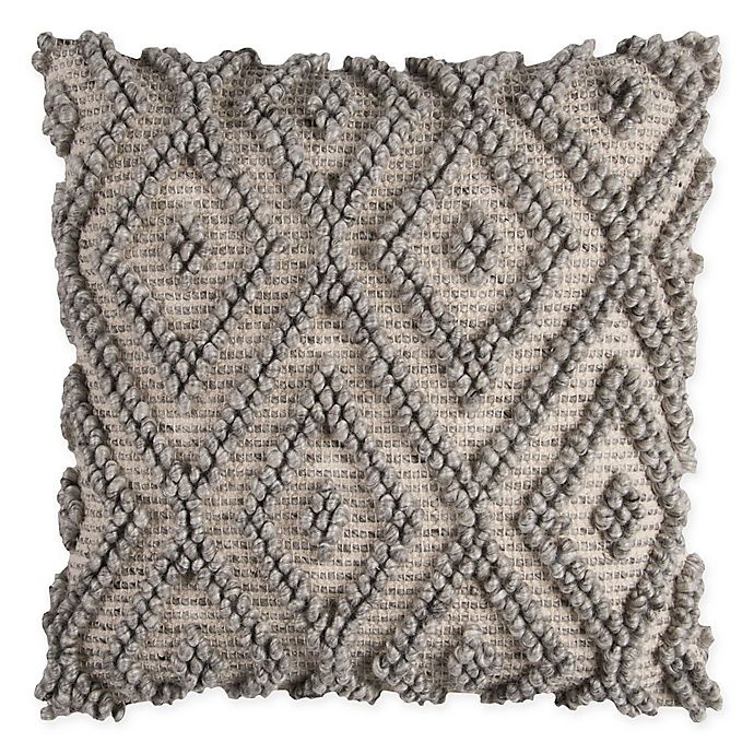 slide 1 of 1, Rizzy Home Diamond Square Throw Pillow - Natural/Grey, 1 ct