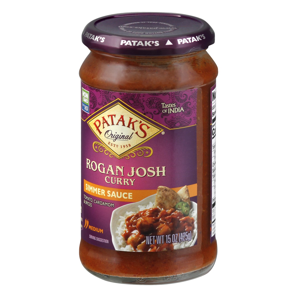 slide 6 of 13, Patak's Medium Rogan Josh Simmer Sauce 15 oz, 15 oz