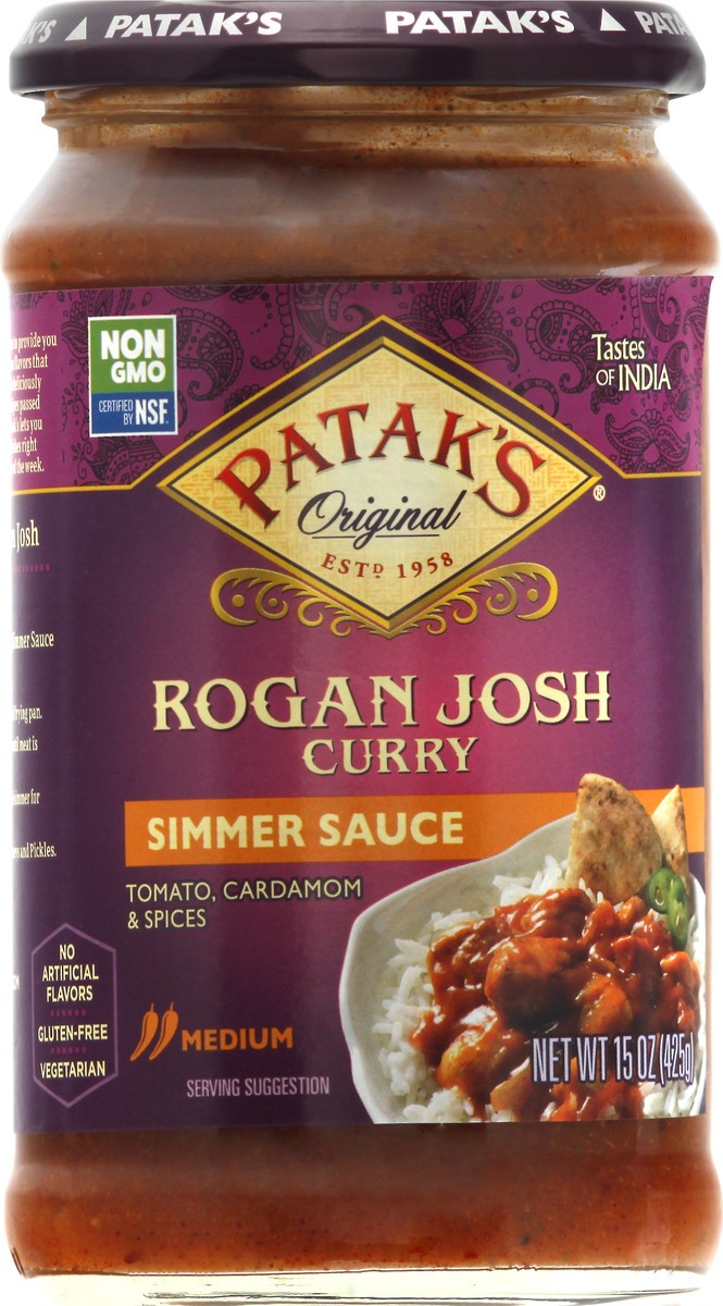 slide 9 of 13, Patak's Medium Rogan Josh Simmer Sauce 15 oz, 15 oz