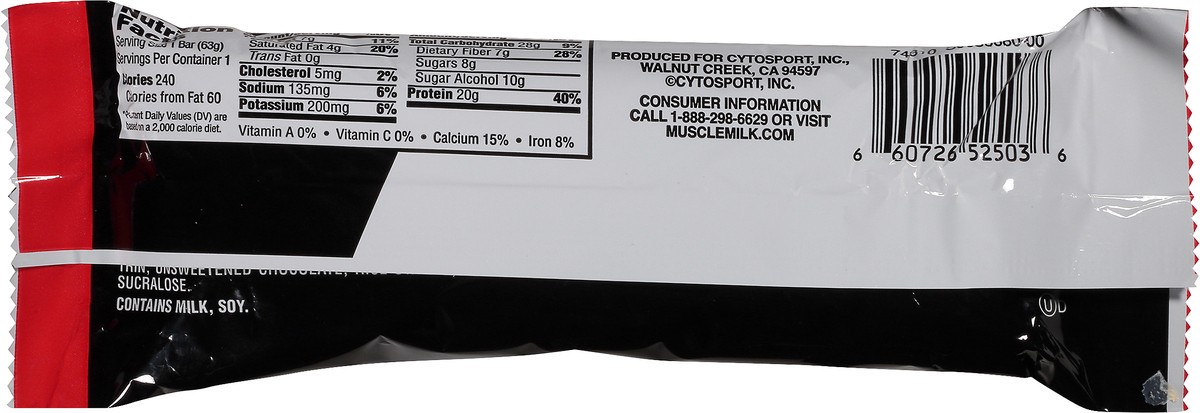 slide 9 of 10, Muscle Milk Double Fudge Brownie Flavored Protein Bar 2.22 oz, 2.22 oz