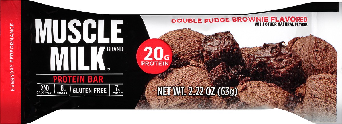 slide 7 of 10, Muscle Milk Double Fudge Brownie Flavored Protein Bar 2.22 oz, 2.22 oz