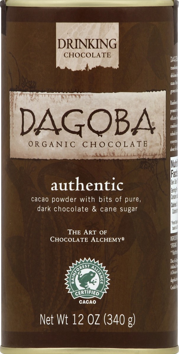 slide 2 of 2, DAGOBA Organic Authentic Hot Chocolate, 12 oz