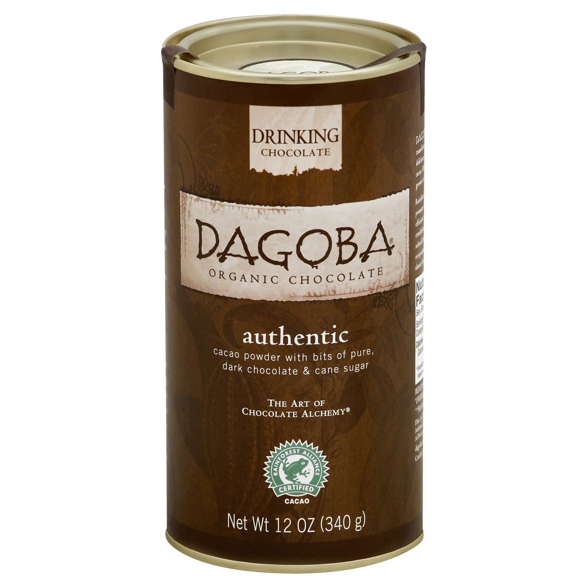 slide 1 of 1, DAGOBA Organic Authentic Hot Chocolate, 12 oz