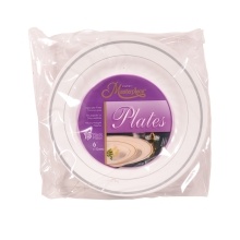 slide 1 of 1, Masterpiece 6'' White Plastic Plates, 15 ct