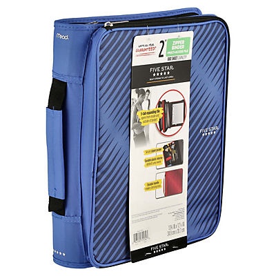 slide 1 of 1, Five Star Blue Zipper Binder, 1 ct