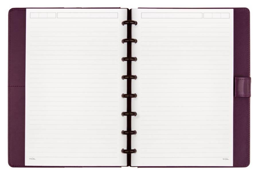 slide 2 of 6, TUL Custom Note-Taking System Discbound Notebook, Junior Size, Leather Cover, Purple, 1 ct
