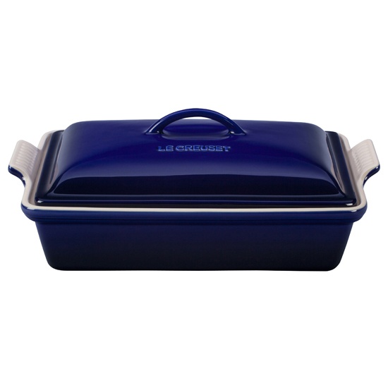 slide 1 of 1, Le Creuset Heritage Covered Baker, Indigo, 4 qt