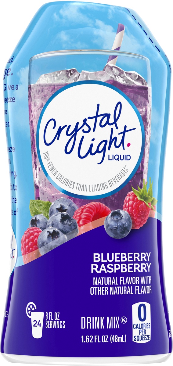 slide 6 of 11, Crystal Light Liquid Blueberry Raspberry Naturally Flavored Drink Mix Bottle, 1.62 fl oz