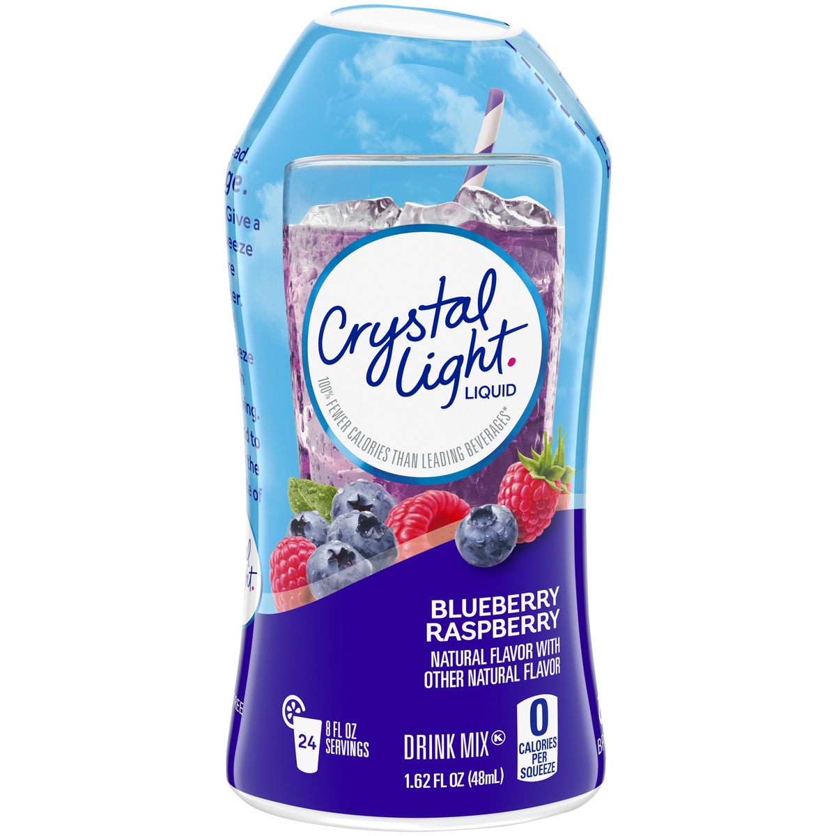 slide 1 of 11, Crystal Light Liquid Blueberry Raspberry Naturally Flavored Drink Mix Bottle, 1.62 fl oz