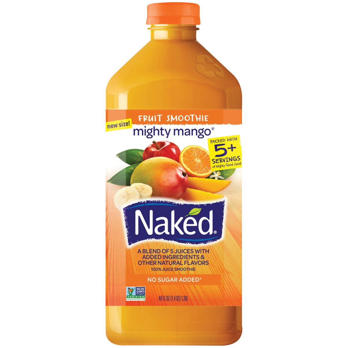 slide 1 of 2, Naked Juice Mighty Mango Fruit Smoothie, 46 oz