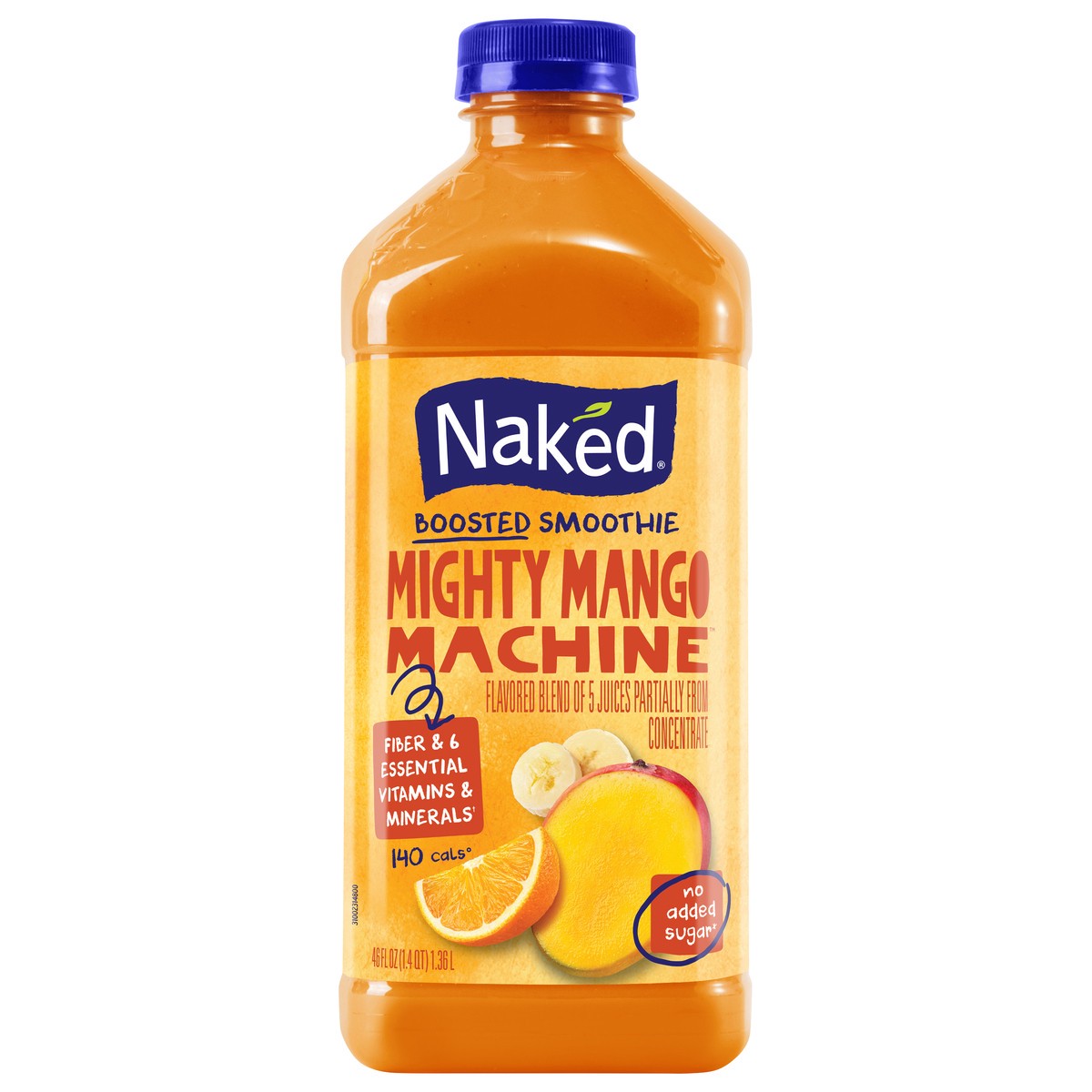 slide 1 of 7, Naked No Sugar Added, Non GMO Mighty Mango Fruit Juice, 46 Fl Oz, Bottle, 46 fl oz