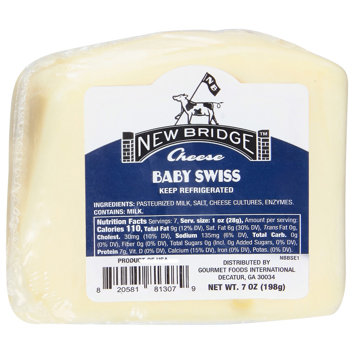slide 2 of 11, New Bridge Cheese, 7 oz