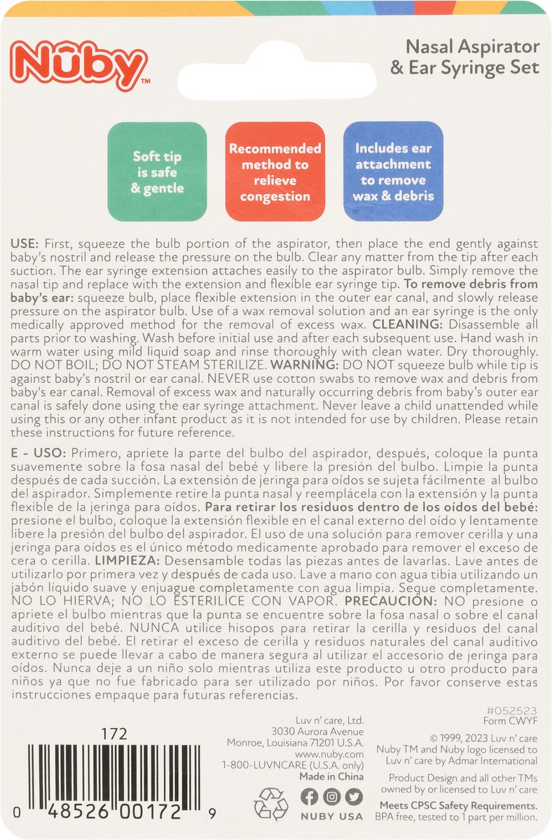 slide 6 of 11, Nuby Nasal Aspirator & Ear Syringe Set, 1 ct