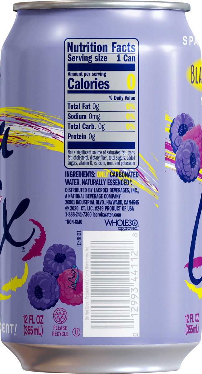 slide 11 of 11, La Croix Black Razzberry Sparkling Water Single Can - 12 fl oz, 1 ct