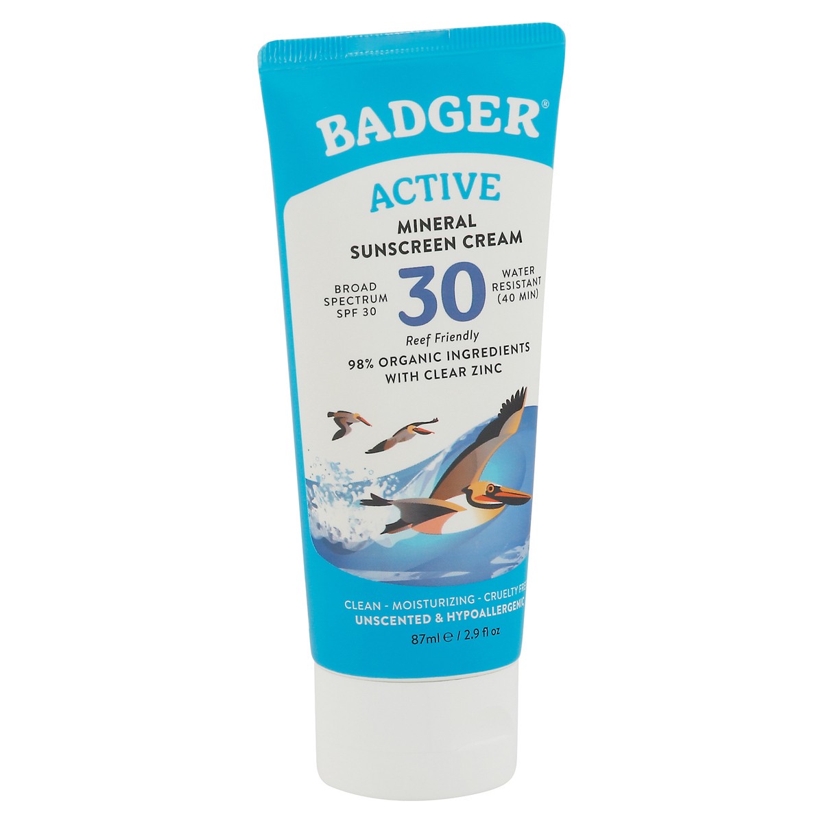 slide 2 of 9, Badger Spf 30 Active Mineral Sunscreen, 2.9 oz