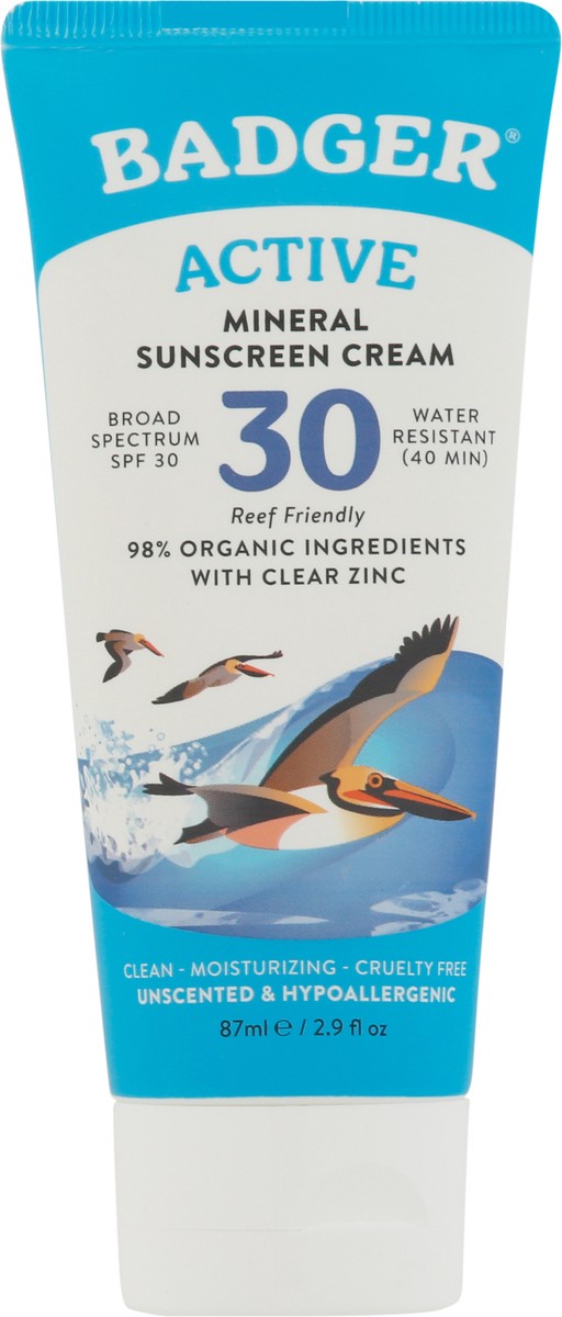 slide 6 of 9, Badger Spf 30 Active Mineral Sunscreen, 2.9 oz