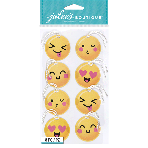 slide 1 of 1, Sticko Stickers Emoji Tags, 8 ct