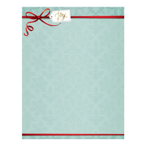 slide 3 of 3, Geo Studios Holiday-Themed Foiled Letterhead Paper, Letter Size, Joy, Pack Of 40 Sheets, 1 ct